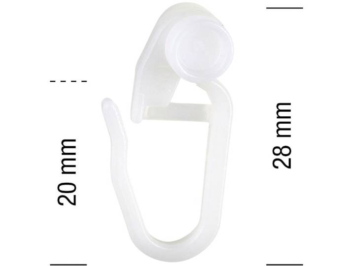 Gardinenröllchen GARESA Rollring für Kunststoff- oder Credoschiene , weiss (weiß), 100 Stk., Kunststoff, Gardinenbefestigungen, Gardinenröllchen, Kunststoff
