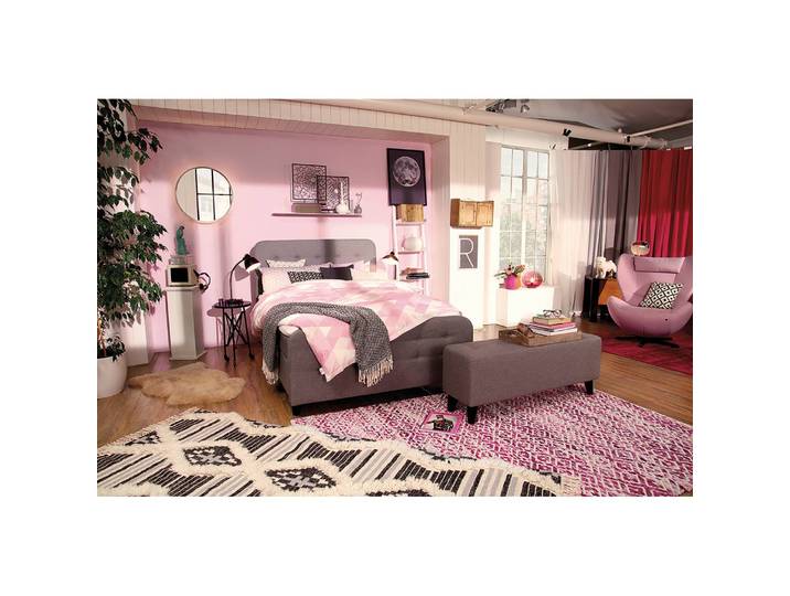 Tapis Smooth Comfort Diamond Rose foncé/Rose foncé 160 x 230cm Laine/Coton