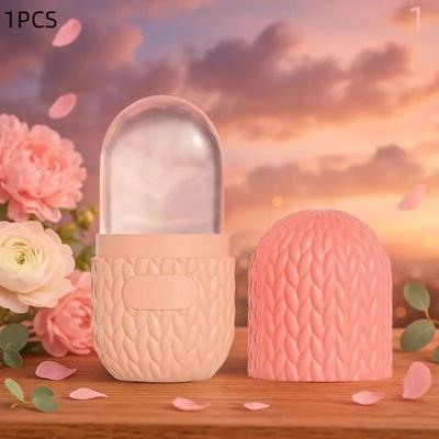 Inspired Living Cooling Silicone Face Ice Roller For De Puffing And Pore Care pink 1
