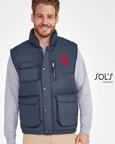 Gilet imbottito Viper, collo alto, antivento, tasche multiplo Personalizzate o neutre Sol's