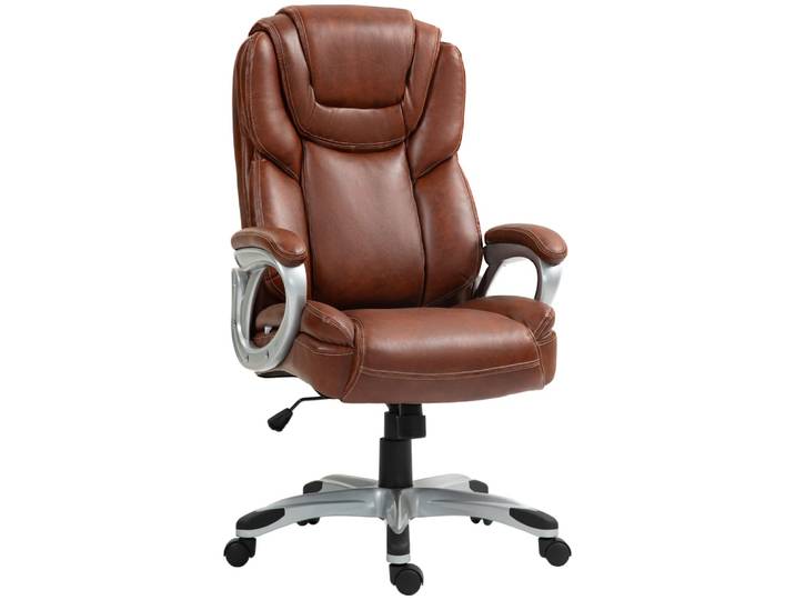 Chaise de bureau dossier haut marron