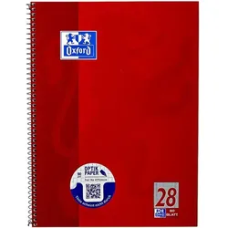 Oxford Collegeblock »Schule« Lineatur 28, A4+ kariert, Optik-Papier rot