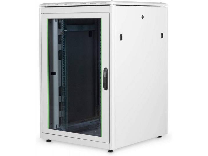 Digitus Netzwerkschrank DIGITUS 22HE Unique Netzwerk schrank 800x800 mm GlastürGrau