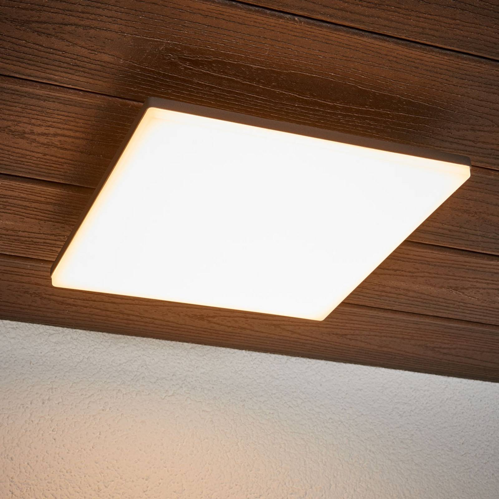 LED Außendeckenleuchte Henni Lucande, alu / grau / zink, Modern, LED Deckenleuchten