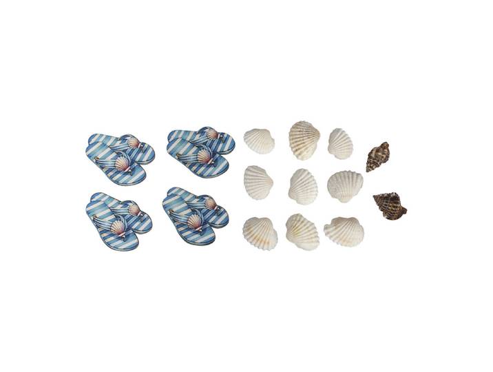 Streuteile Beachtime , 2-4cm, m. Muscheln, SB-Btl. 15Stück