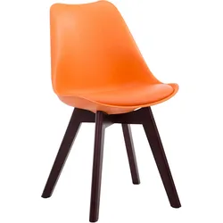 CLP Besucherstuhl Borneo V2 Walnuss Kunstleder   Farbe: orange, Gestell Farbe: walnuss