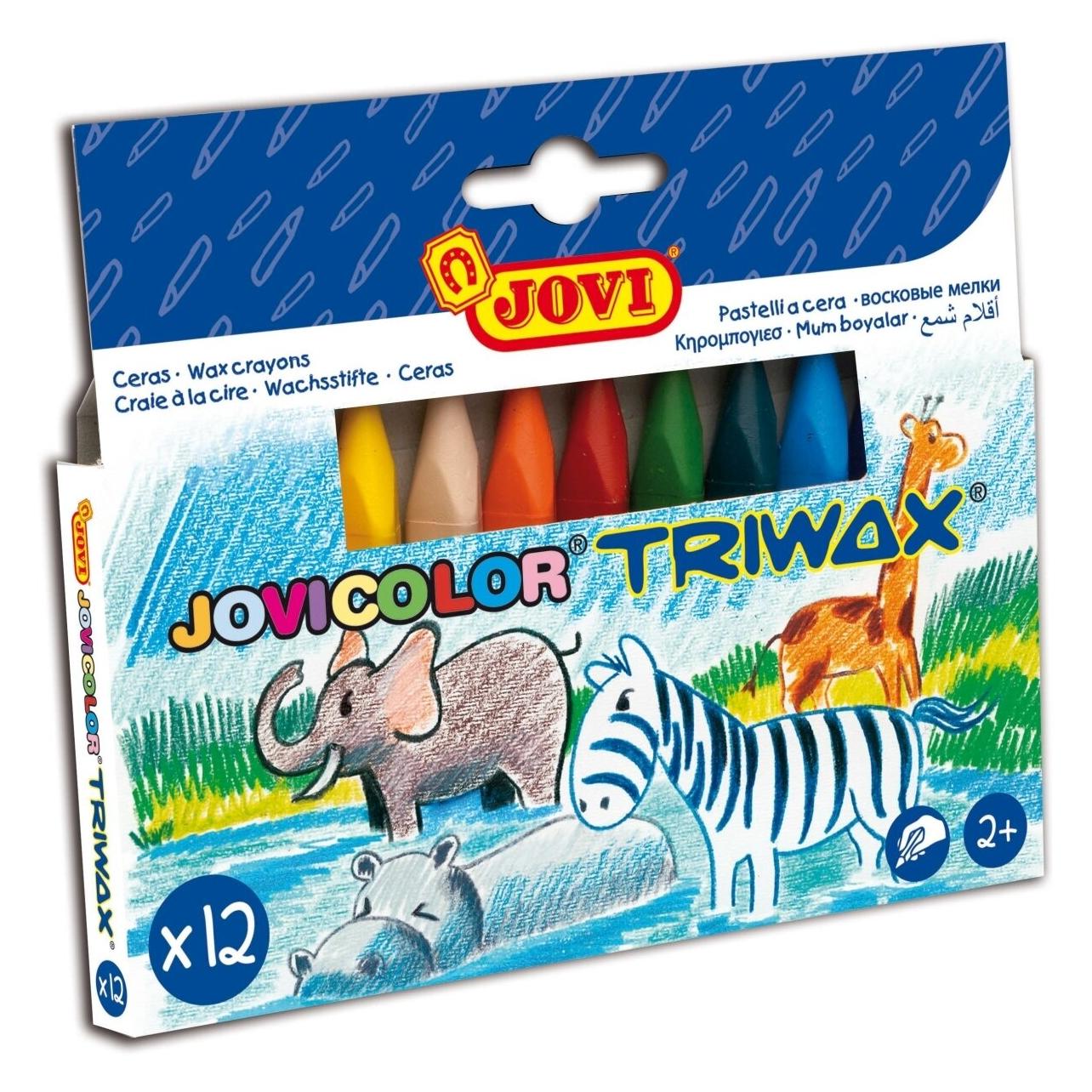 Jovi Jumbo Easy Grip Wachsmalstifte farbsortiert, 12 St. (12x) (973/12)