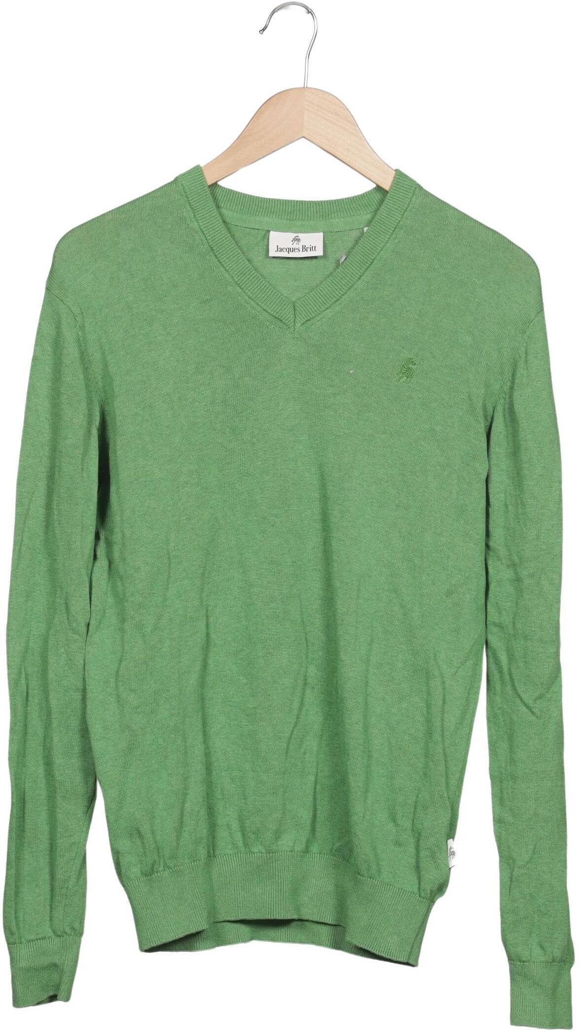 Jacques Britt Herren Pullover, Grün, Gr. M, Baumwolle - Second Hand
