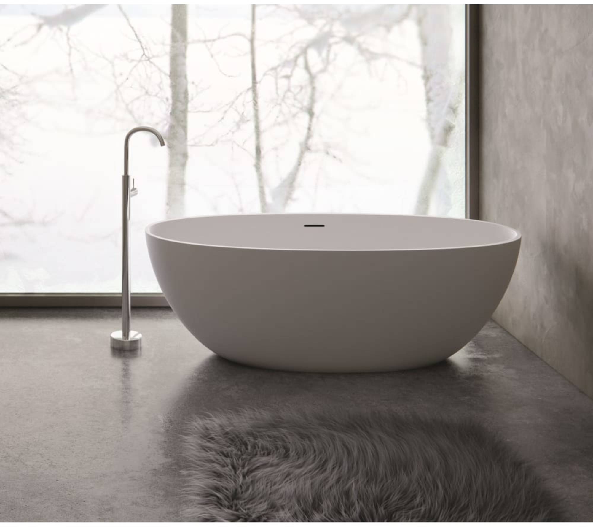 Beaux Nino freistehende Badewanne 180x80cm mit Pop-up Matte weiß