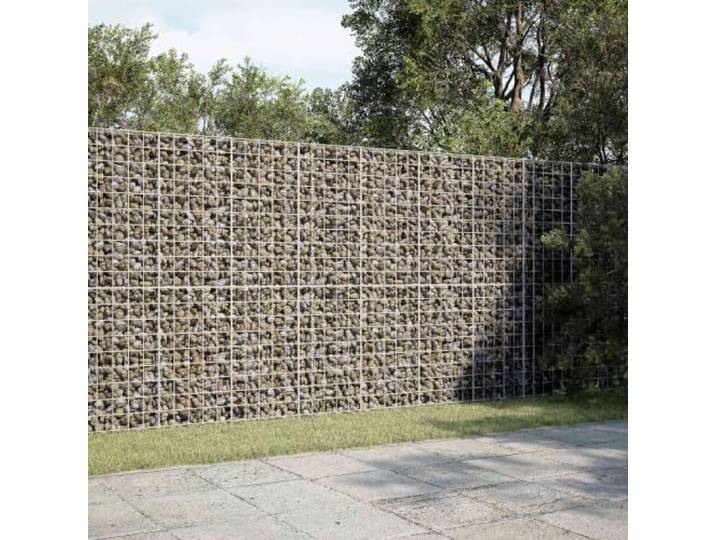Gabione aus verzinktem Stahl 300 x 30 x 200 cm mit Draht 3,5 mm und Netz 10 Verzinkter Stahl, feuerverzinkte Oberfläche, Netz 10 x 10 cm, Haken und Clips, für den Außenbereich