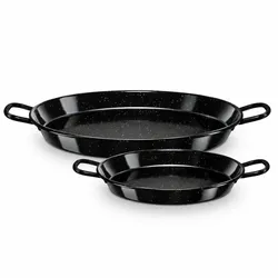 Wellhome Well Home - Set mit 2 Jaspeada valencianischen Paellapfannen aus emailliertem Stahl Ø34/46 cm