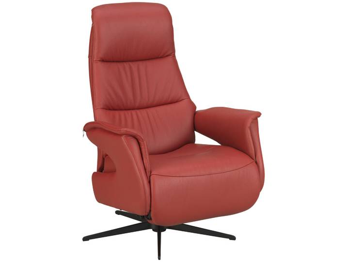 Welnova Relaxsessel, Rot, Metall, Echtleder, Spaltleder, 74x105x83 cm, Lederauswahl, erweiterbar (Typenauswahl), Relaxfunktion, Wohnzimmer, Sessel, Relaxsessel