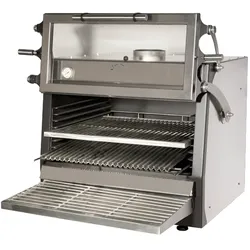 EURAST - Holzkohlegrill mit hebarer glastür mit gitter von 585x465 - 800x660x650 mm - 52401054