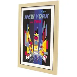POSTER Times Square In New York A3 Rahmen Aus Hellem Holz
