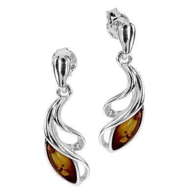 Paar Ohrhänger OSTSEE-SCHMUCK "Ostsee-Schmuck Ohrhänger Cady Ohrhänger Cady", weiß, Ohrringe, Damen, 25 x 8mm, Silber 925 (Sterlingsilber)