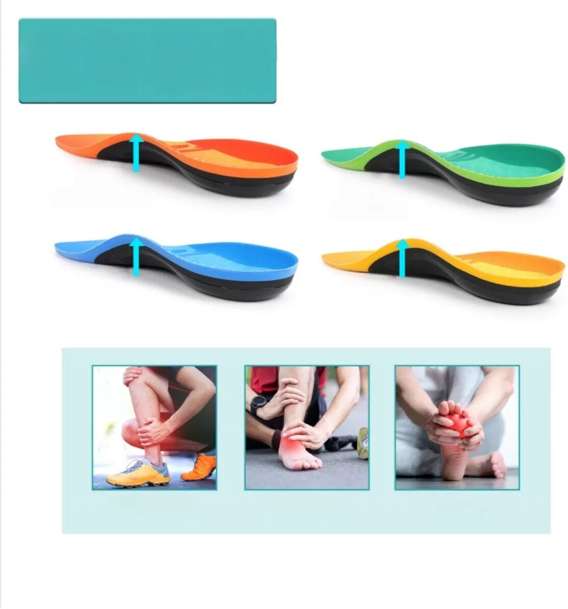 INF Ergonomische orthopädische Einlegesohle 1 Paar — mediale Fußbogenstütze, mediale Verstärkung, stoßdämpfendes M