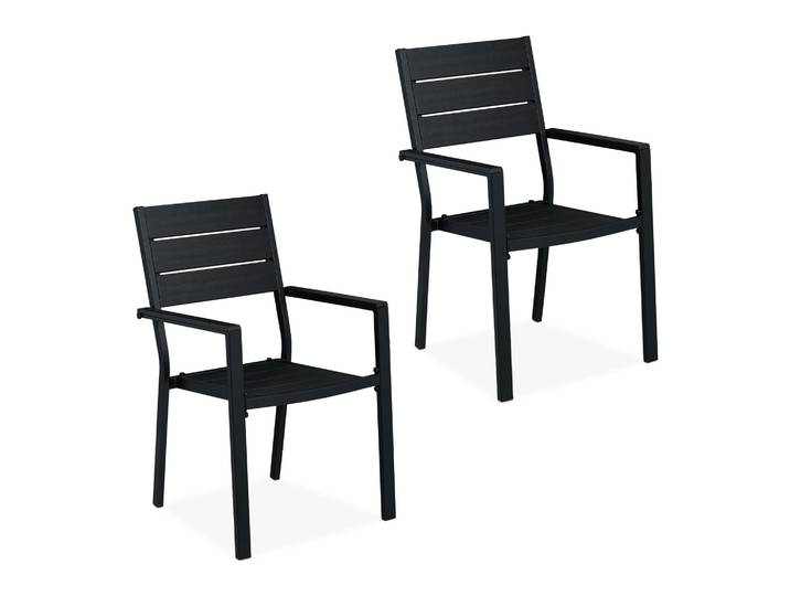 Gartenstuhl 2er-Set Schwarz