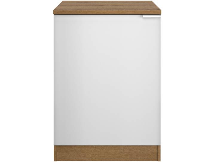 Unterschrank GAMI Eden Küche Unterschrank B.60 1 Tür , weiss (eiche helvezia nachbildung, weiß), B:60cm H:86cm T:60cm, Holzwerkstoff, Schränke, Unterschrank, Unterschrank 1-türig Breite 60 cm