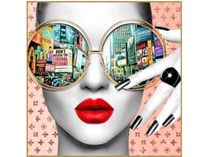 Bild mit Rahmen KARE DESIGN Gerahmtes Bild Times Square View 80x80cm , bunt (farbe bild(er): mehrfarbig), B:80cm H:80cm T:3,6cm, Bilder, Bild mit Rahmen