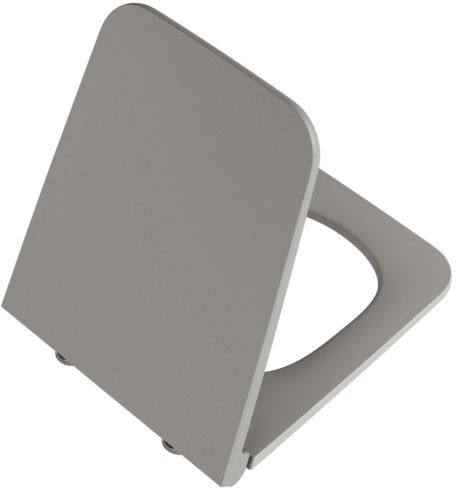Vitra Equal WC-Sitz 119-076R009 39,4x47,3cm, Scharniere Edelstahl, steingrau matt, mit Absenkautomatik