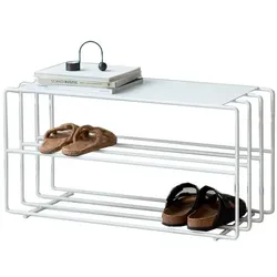 Metallbude Schuhregal Neva Stahl Weiß