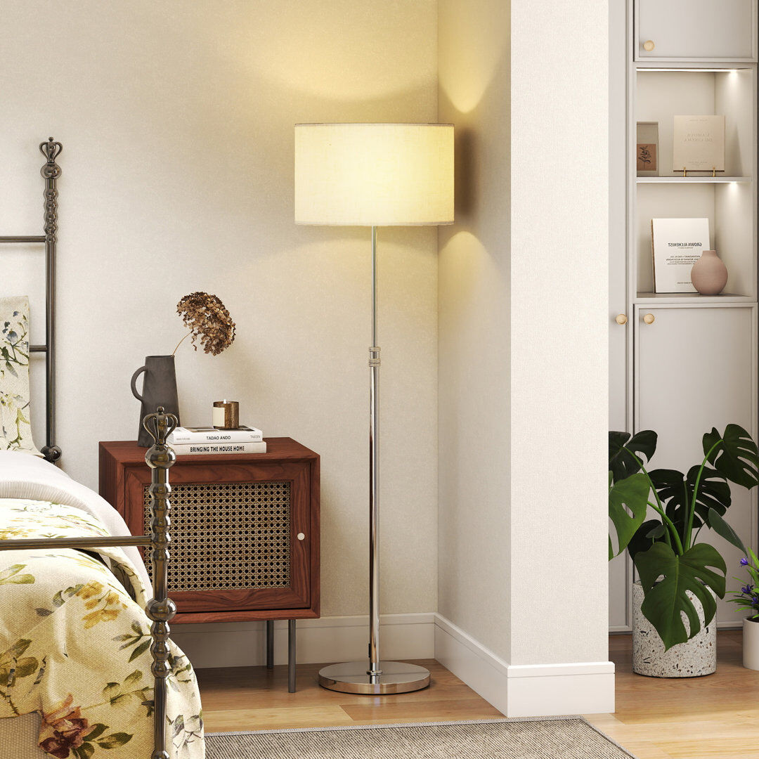 17 Stories Modern Dimmable Standing Lamp with Adjustable Colour Temperatures Silver 168cm H X 40cm W X 40cm D