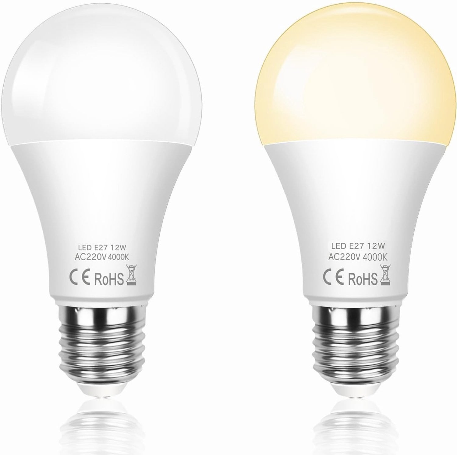 Merkloze E27 A60 LED Lamp 12W 1200LM Niet Dimbaar 4000K Neutraal Wit