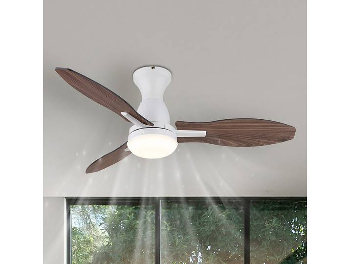 LED-Deckenventilator 107 x 33 x 107cm Weiß