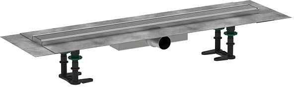 Hansgrohe RainDrain Compact Komplettset Duschrinne 56164800 für flache Installation, 700 mm, Edelstahl gebürstet