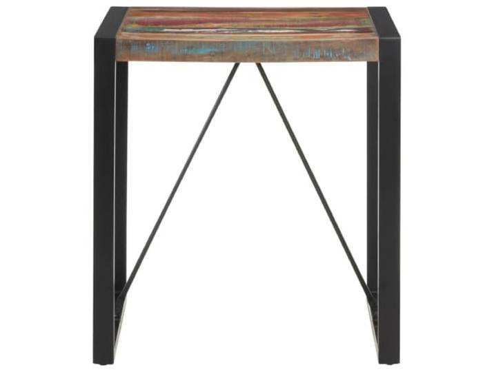 GPUTYGHN Esstisch 70x70x75 cm Recyceltes Massivholz Industriestil Bistrotisch, pulverbeschichtete Stahlbeine, Altholz Unikat, Küche Esszimmer