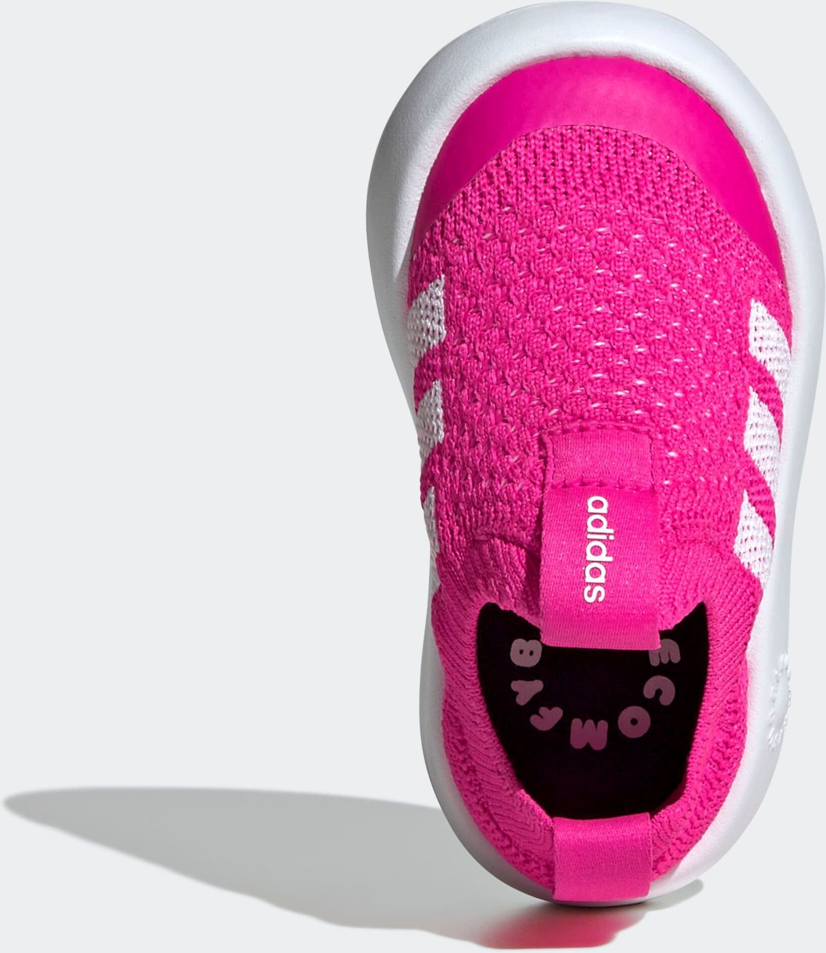 Slip-On Sneaker ADIDAS SPORTSWEAR "BUBBLECOMFY KIDS", Kinder, Gr. 27, weiss (shock pink, ftwr weiß, core schwarz), Textil, Schuhe Slip-On Sneaker, für Kinder shock pink, ftwr weiß, core schwarz 27