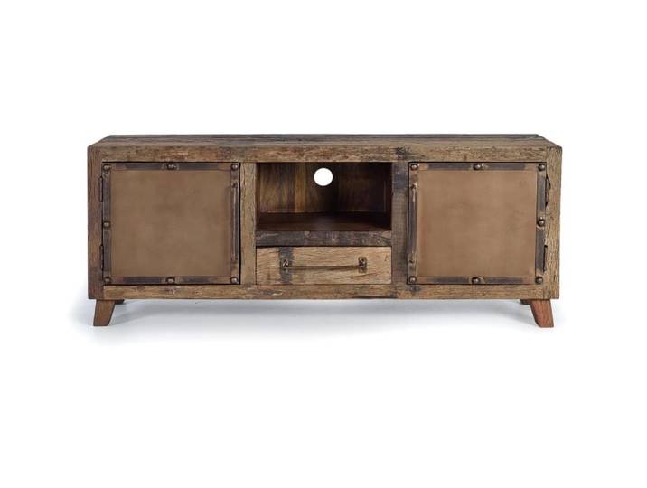 Meuble tv en bois récupéré et métal