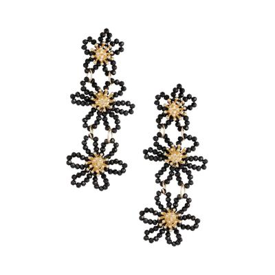 Paar Ohrhänger ADELIA´S "Ohrringe Ohrhänger aus Legierung", Damen, Gr. Damen, schwarz, Ohrringe, Modeschmuck, modisch mit floralen Statement-Elementen