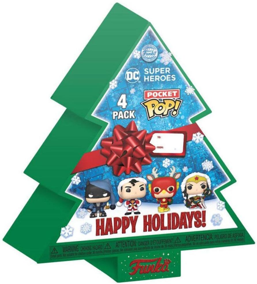 Funko Pocket Pop! 4-Pack Marvel - Happy Holidays Tree Box (Glows in the Dark)