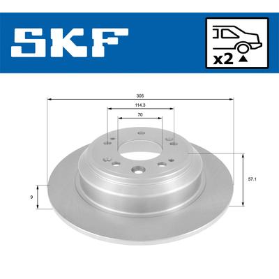 SKF Bremsscheibe VKBD 91078 S2 305mm 9mm für HONDA