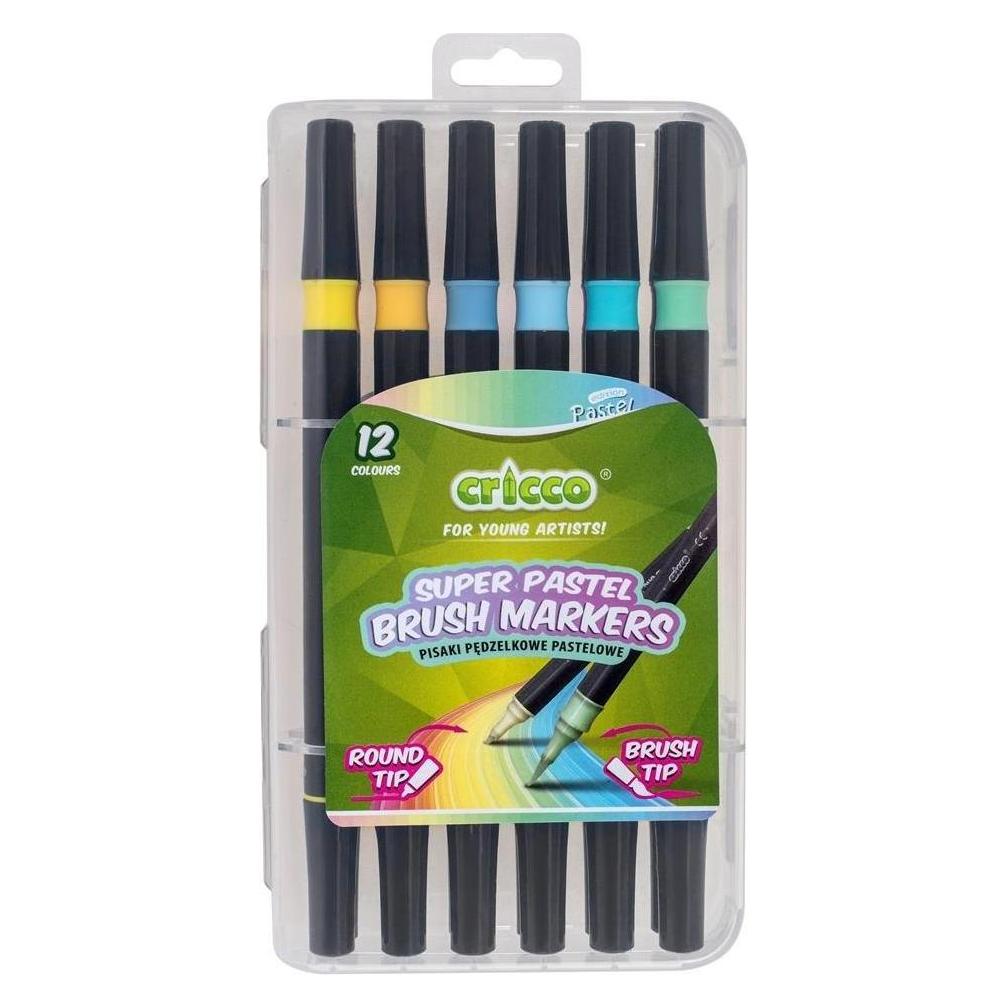 Cricco Doppelseitige Pastell-Pinselstifte, 12 Farben (12x) (48654962)