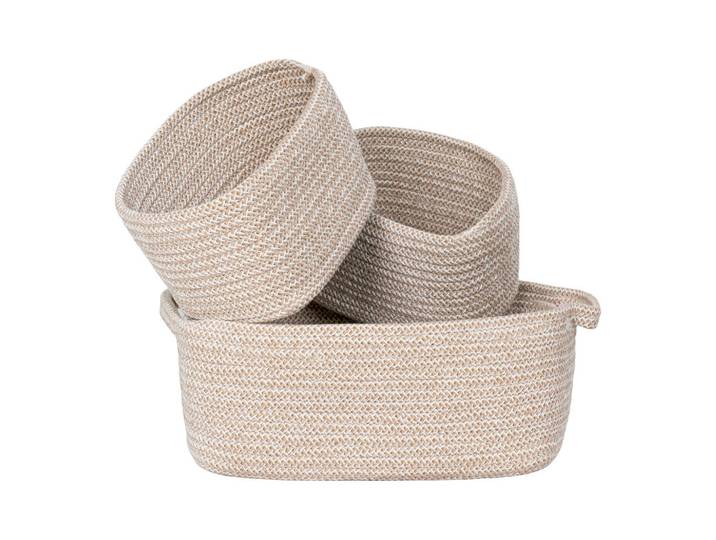Korbset Teixo Baskets, Beige, 3-teilig, oval, Ordnen & Aufbewahren, Körbe, Dekokörbe