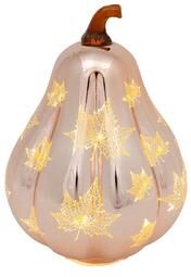 IH Casa Decor "8.9"" LED Glass Squash with Maple Leaves Bronze"