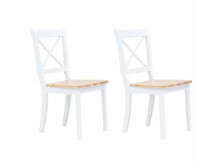 KTHLBRH 2er Set Esszimmerstuehle Weiss Helles Holz Massivholz Kautschukbaum Massives Kautschukbaumholz, polierte lasierte lackierte Oberfläche, pflegeleicht mit feuchtem Tuch, ergonomische Form,