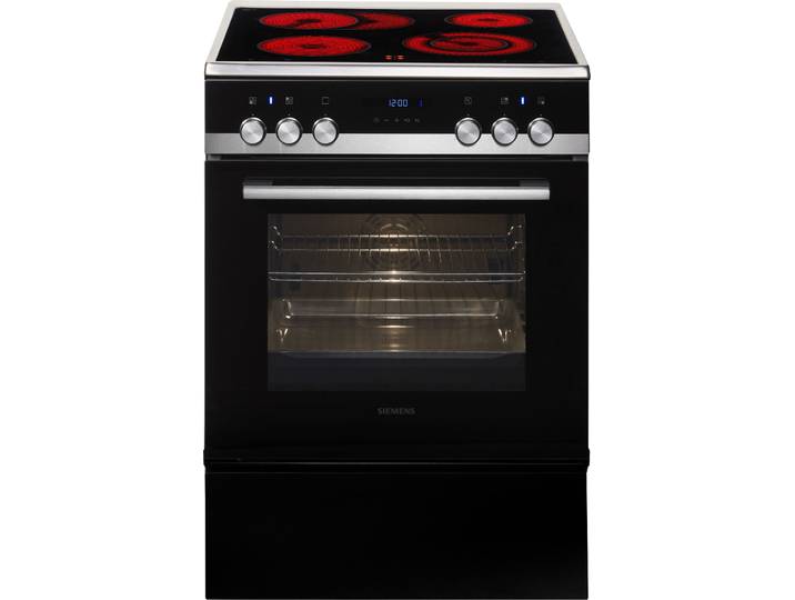 SIEMENS Elektro-Standherd HK9S5A240 , Energieeffizienz: A (A+++-D), schwarz, Herdsets, Verkürzte Kochzeit dank Schnellaufheizung & ecoClean