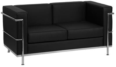 Flash Furniture Contemporary LeatherSoft Loveseat with Double Bar Encasing Frame