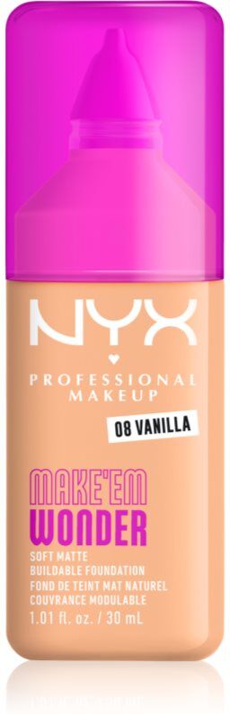 NYX Professional Makeup Make ‘Em Wonder light mattifying foundation shade 08 Vanilla 30 ml