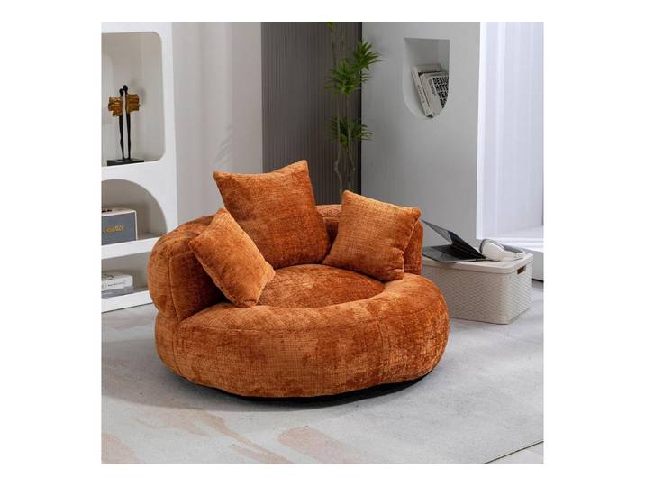 LuxusKollektion Sitzsack Sitzsack Lounger Sofa 3 Kissen Erwachsene Kinder Indoor Orange