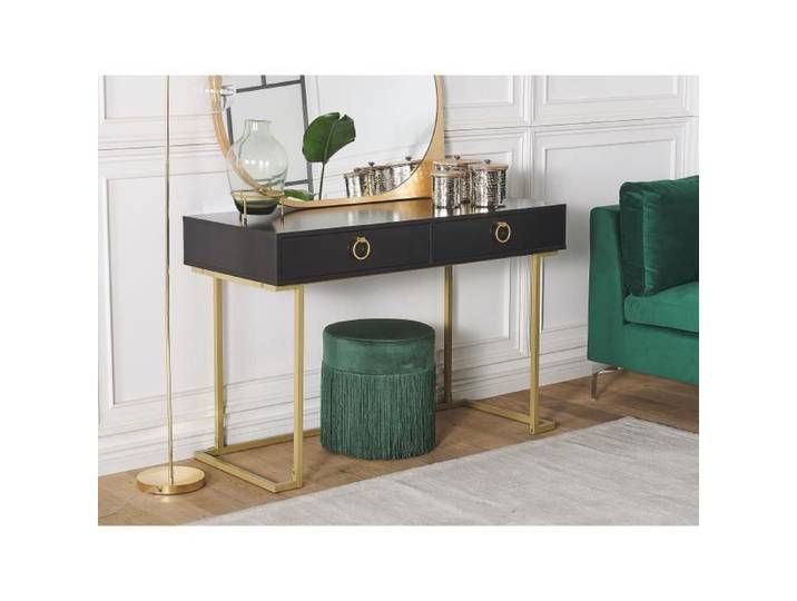 Console noire et dorée 2 tiroirs WESTPORT