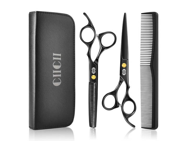 Friseurscheren Set 8-teilig 6,7 Zoll Schwarz, Metall, 5.9x1.5x17 cm, Freizeit & Co, Wellness & Gesundheit, Körperpflege