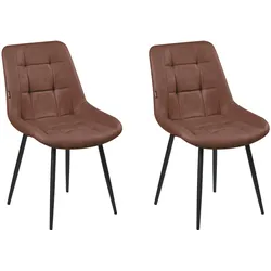ESSZIMMERSTUHL 2er-Set Kunstleder Braun Melrose