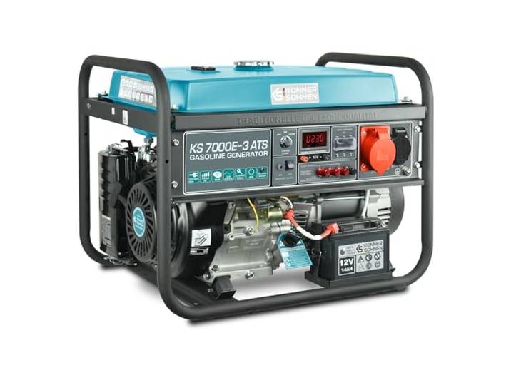 Könner&Söhnen KS 7000E-3 ATS Générateur essence 13 CV\, dém. électrique groupe électrogène 4 temps essence\, automatique de secours\, régulateur de tension\,1x16A (400V/230V)\, coupure de courant