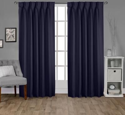 ATI Home Sateen Twill Woven Room Darkening Blackout Pinch Pleat/Hidden Tab Top Curtain Panel Pair