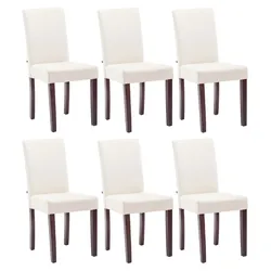 CLP 6er Set Esszimmerstuhl Ina Stoff cappuccino   Farbe: creme, Gestell Farbe: cappuccino