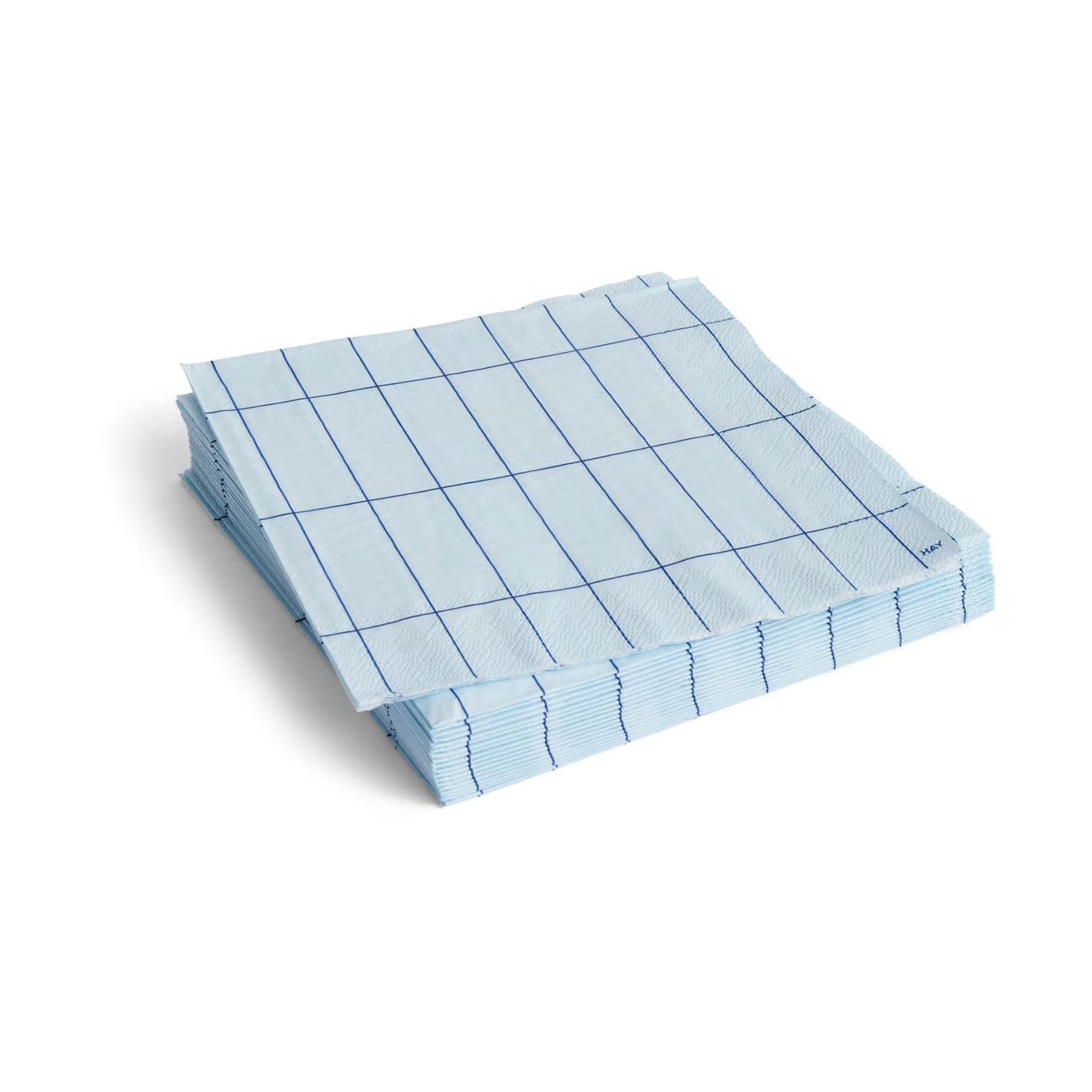 HAY Pattern Dinner servetten 20-pack Lichtblauw met blauw ruitpatroon, 40 x 40 cm